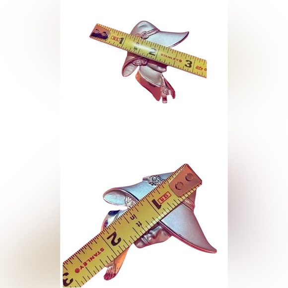 Vintage Art Nouveau Stamped Torino “Lady in a Hat” Brushed & Shiny Silver Brooch - Picture 5 of 5